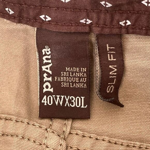 prAna Pants Mens 40x30 TUCSON Khaki Canvas Performance Stretch Slim Hiking Pants - Picture 7 of 10